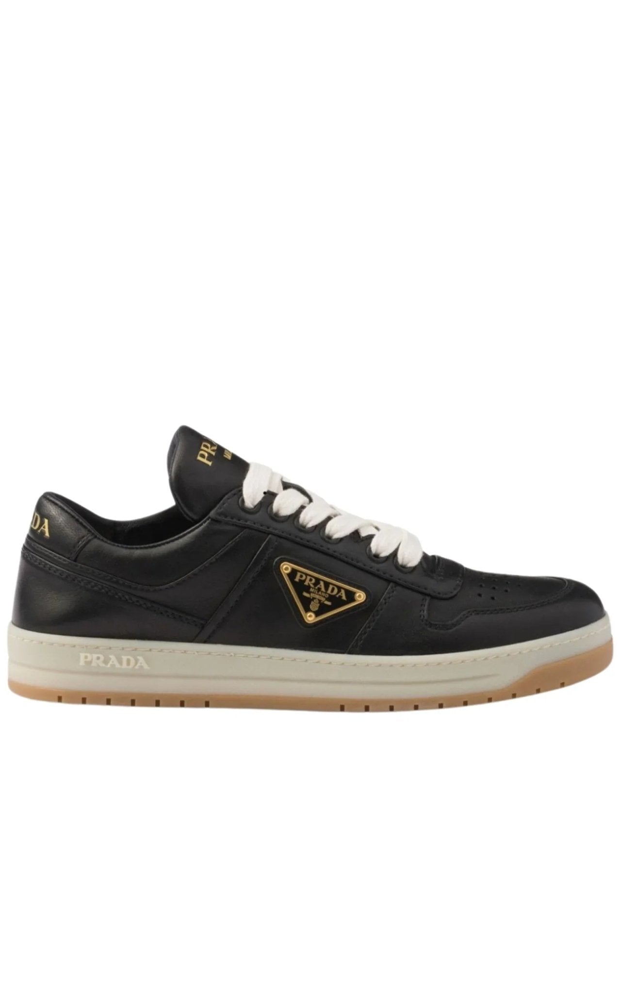 Prada Black Downtown Leather Sneakers - Runway Catalog