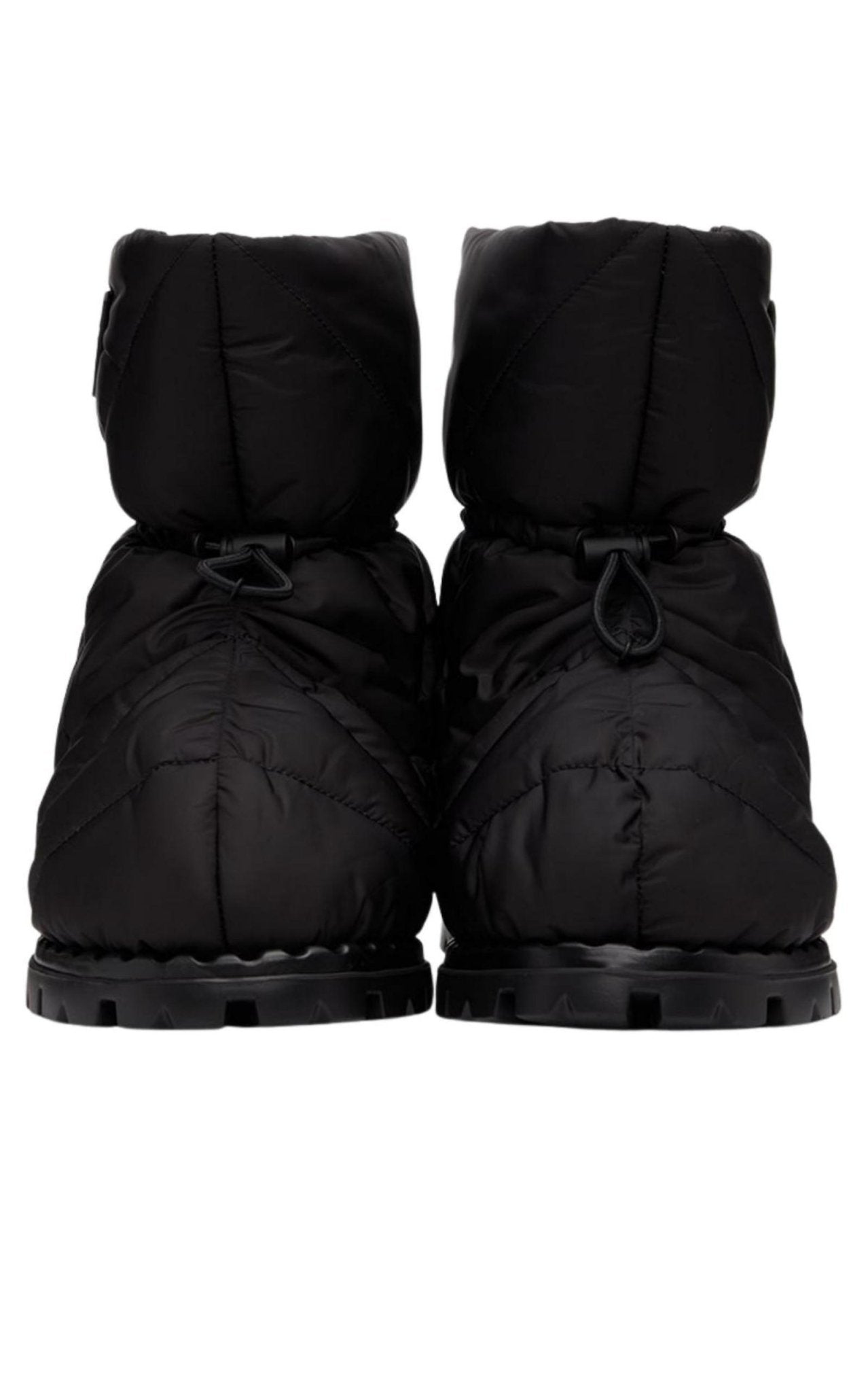 Prada Black Quilted Drawstring Ankle Boots - Runway Catalog