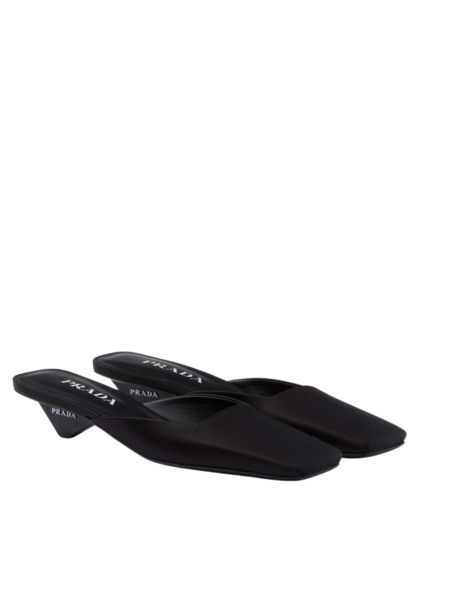 Prada Black Satin Mules Loafers - Runway Catalog