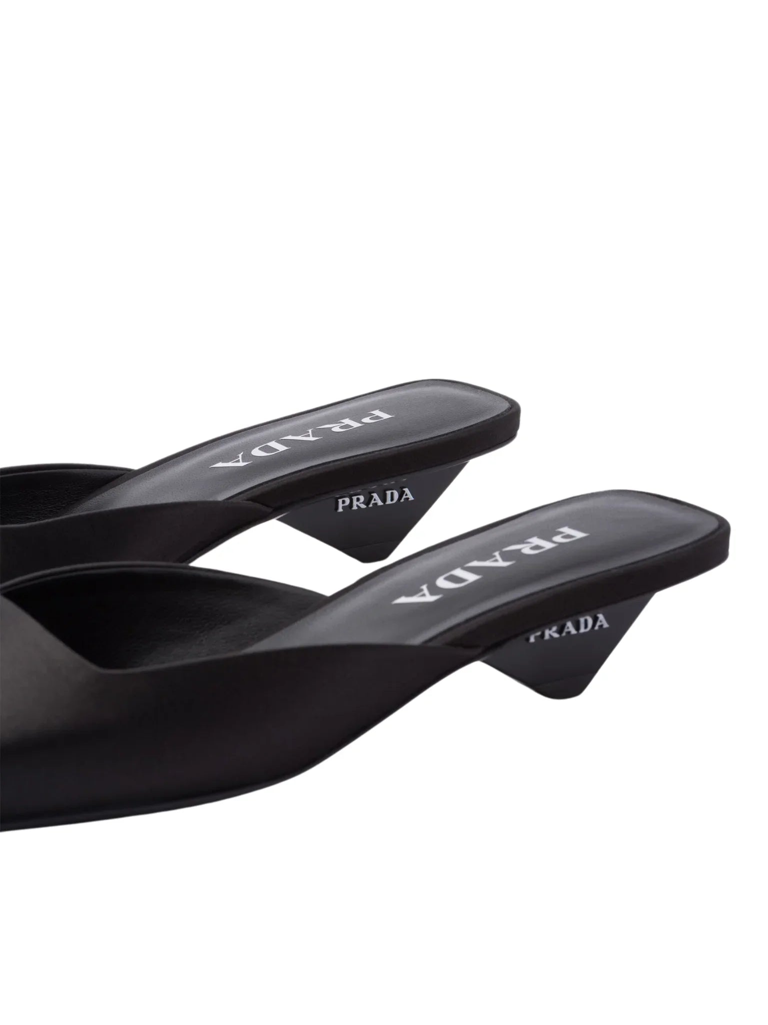 Prada Black Satin Mules Loafers - Runway Catalog