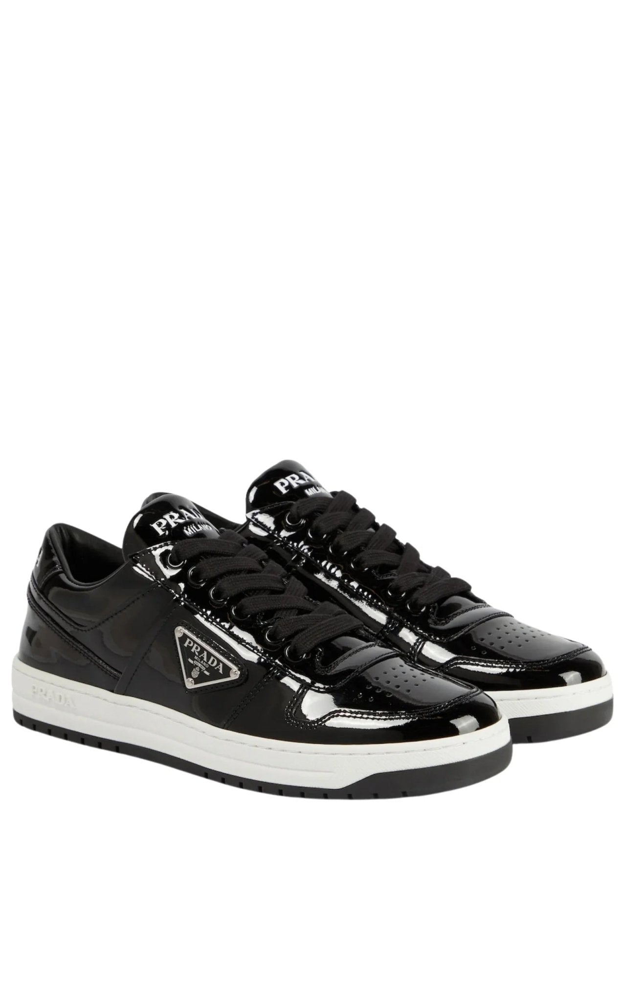 Prada Downtown Patent Leather Sneakers - Runway Catalog
