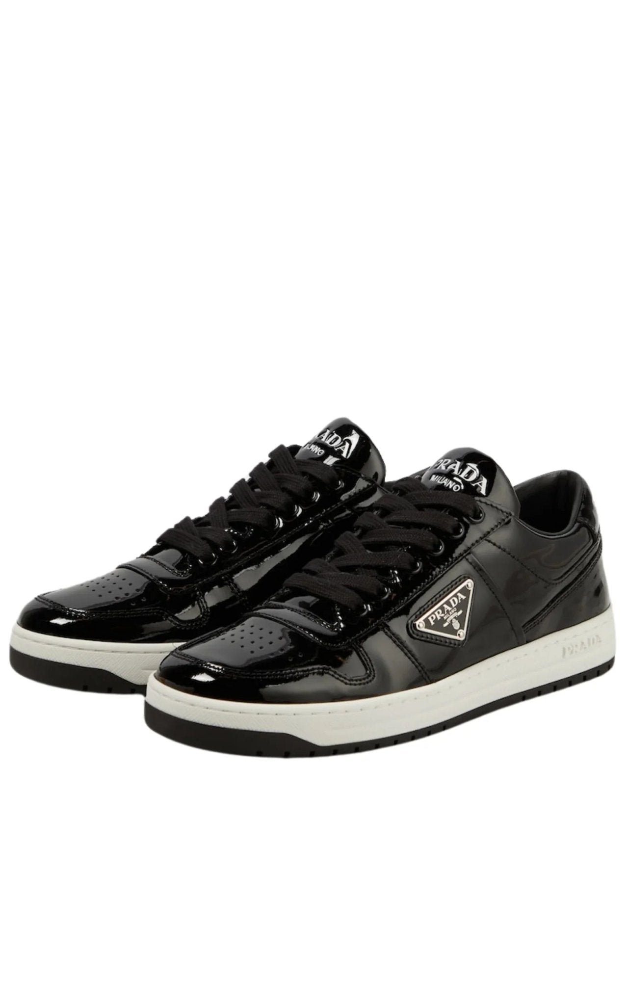 Prada Downtown Patent Leather Sneakers - Runway Catalog