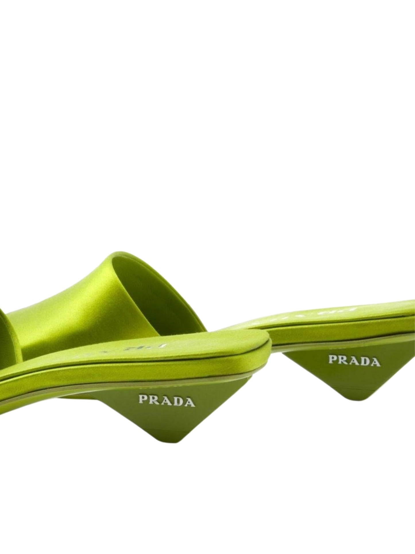 Prada Green Satin Mules Loafers - Runway Catalog