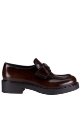 Logo Leather Loafers Prada