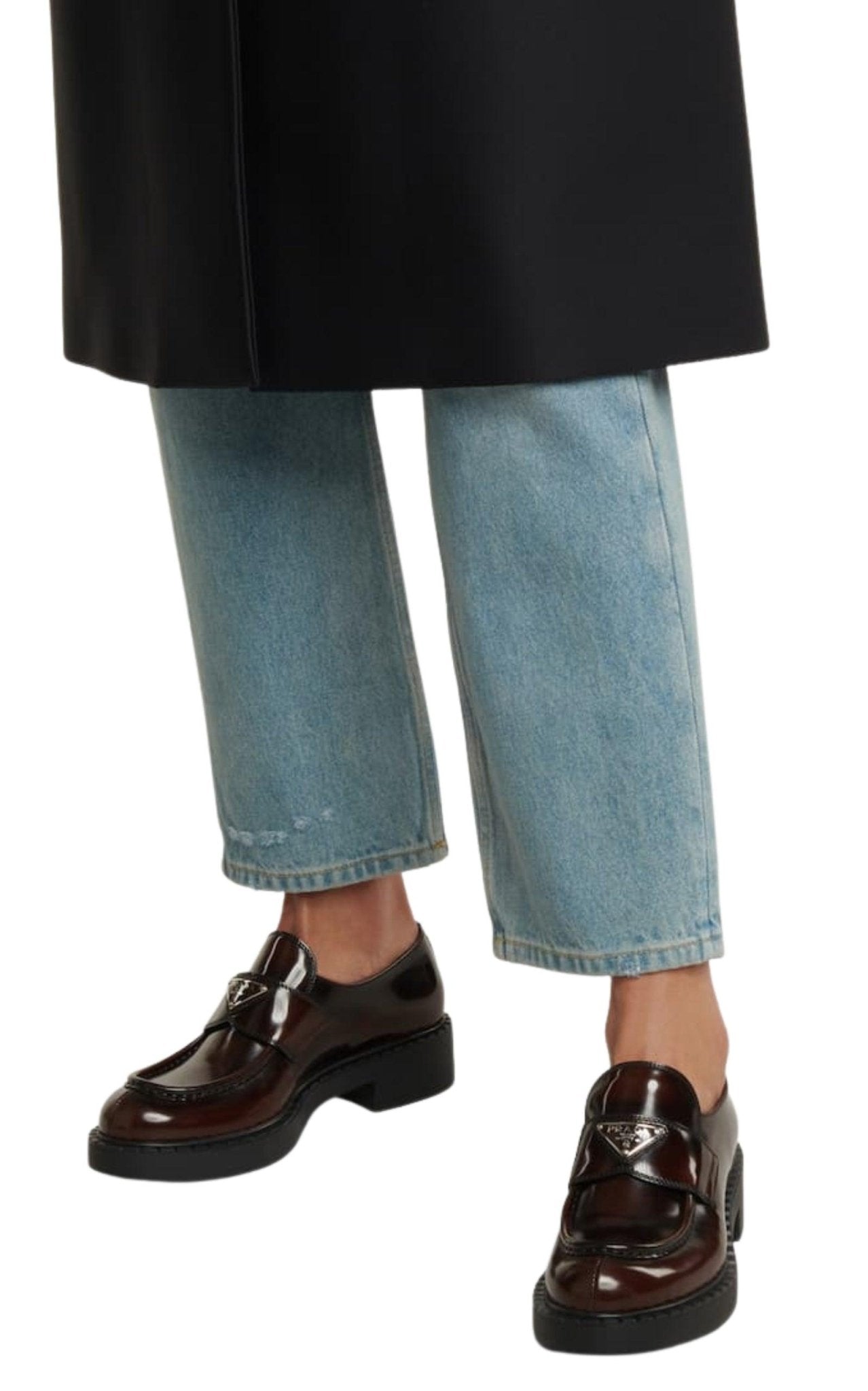 Prada Logo Leather Loafers - Runway Catalog