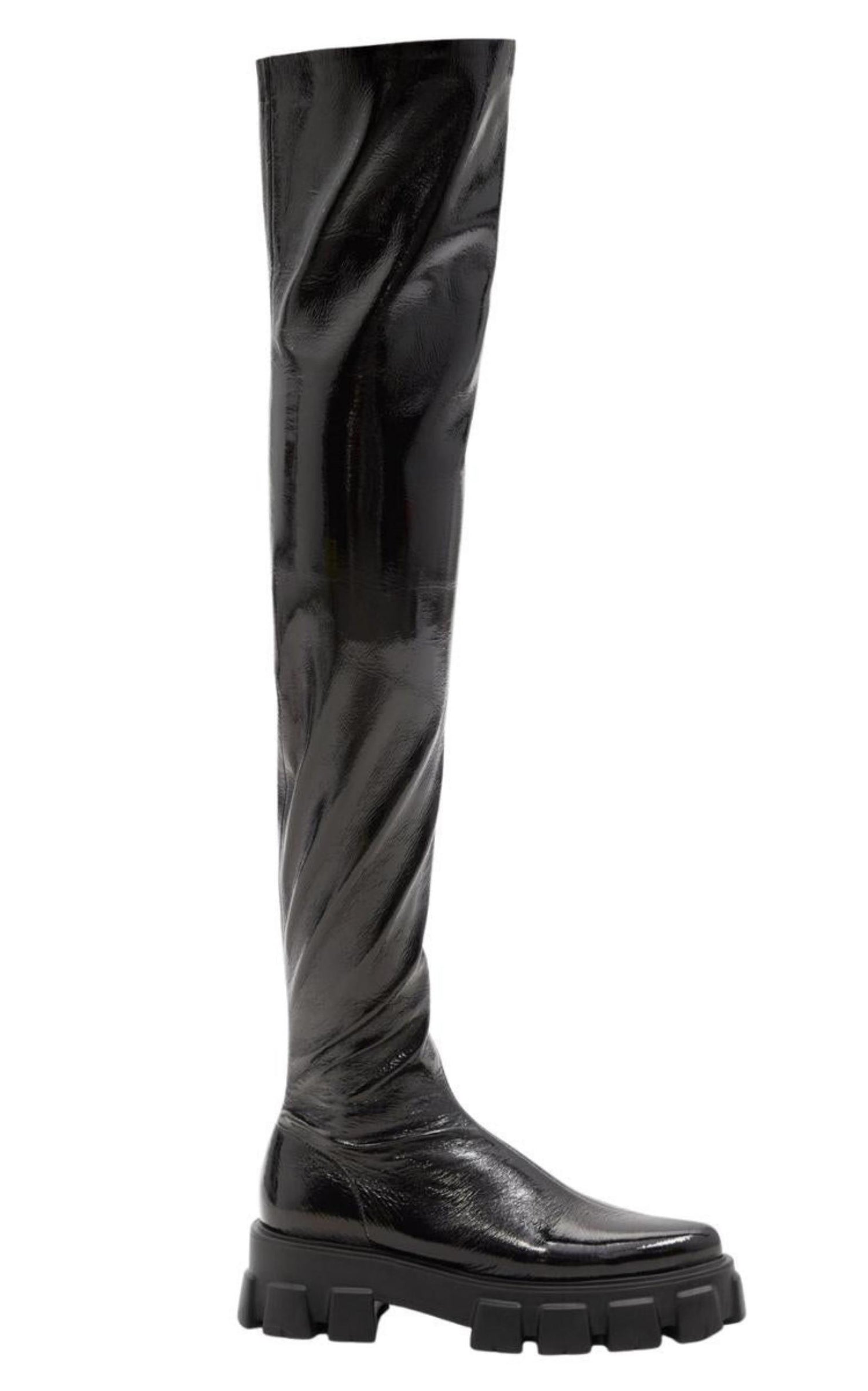 Prada Monolith Patent-leather Boots