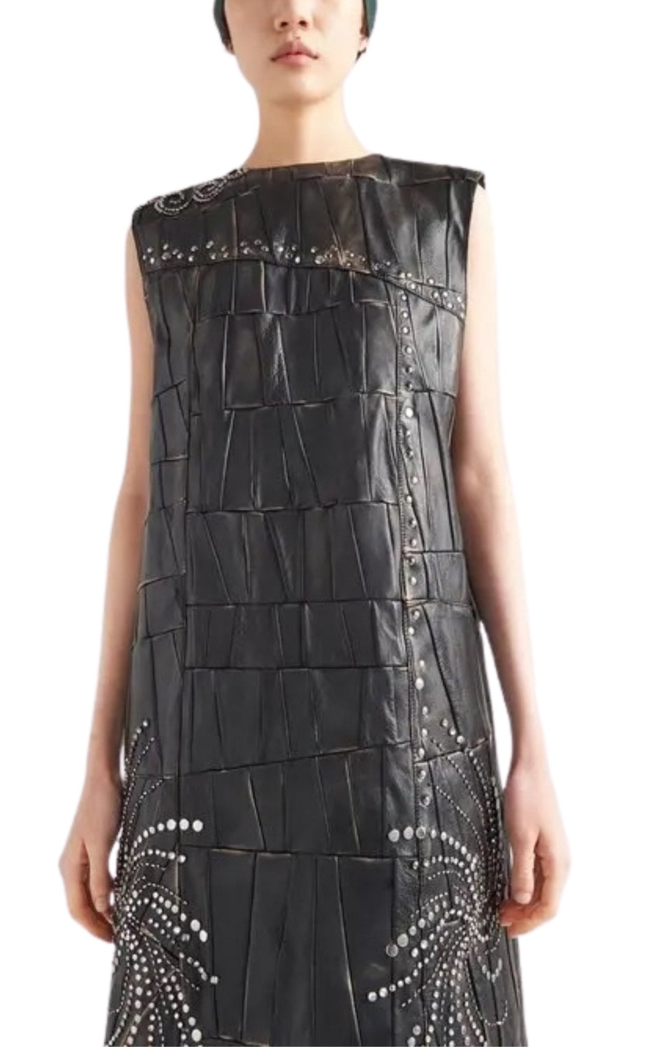 Prada Nappa Leather Patchwork Dress - Runway Catalog