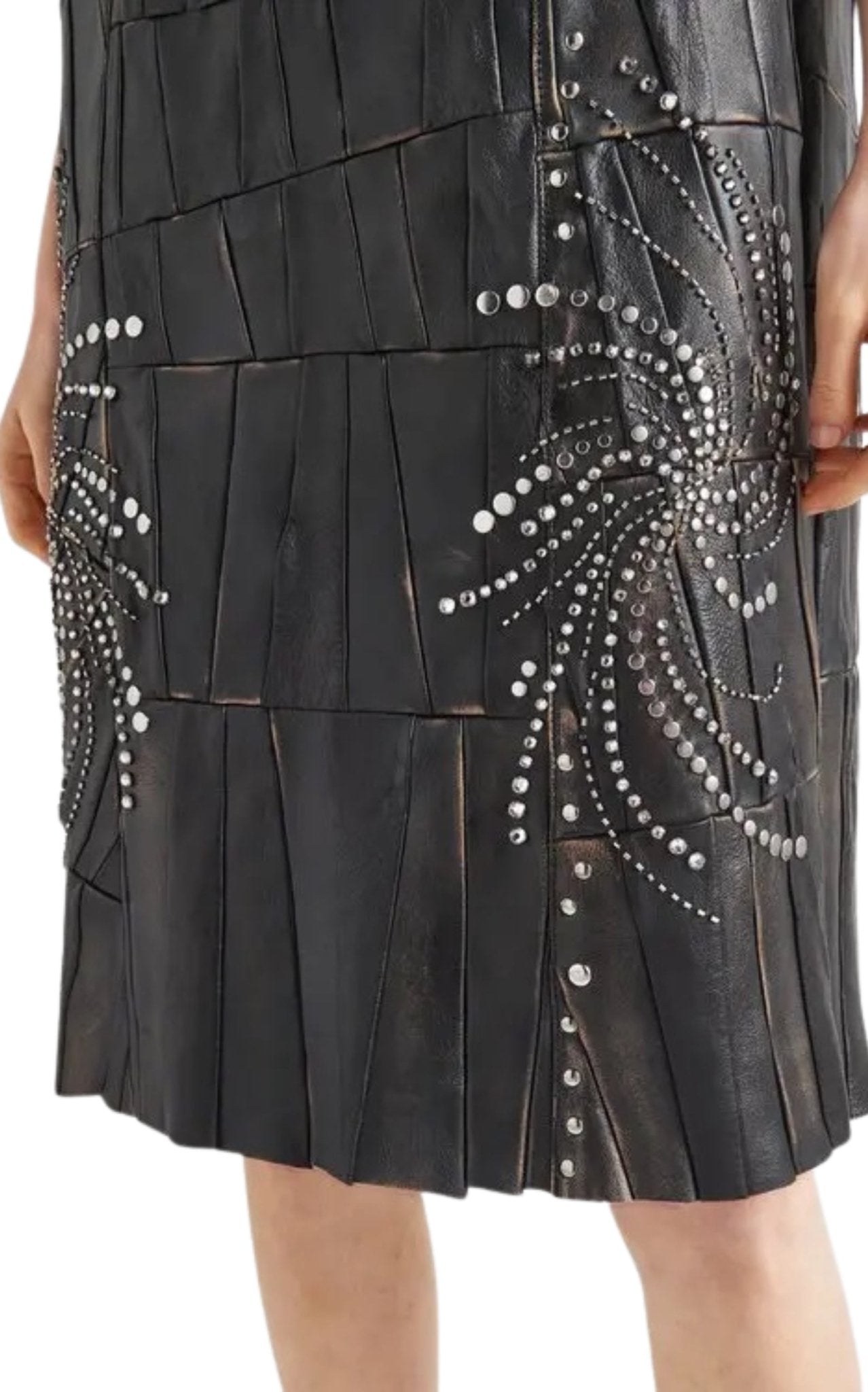 Prada Nappa Leather Patchwork Dress - Runway Catalog