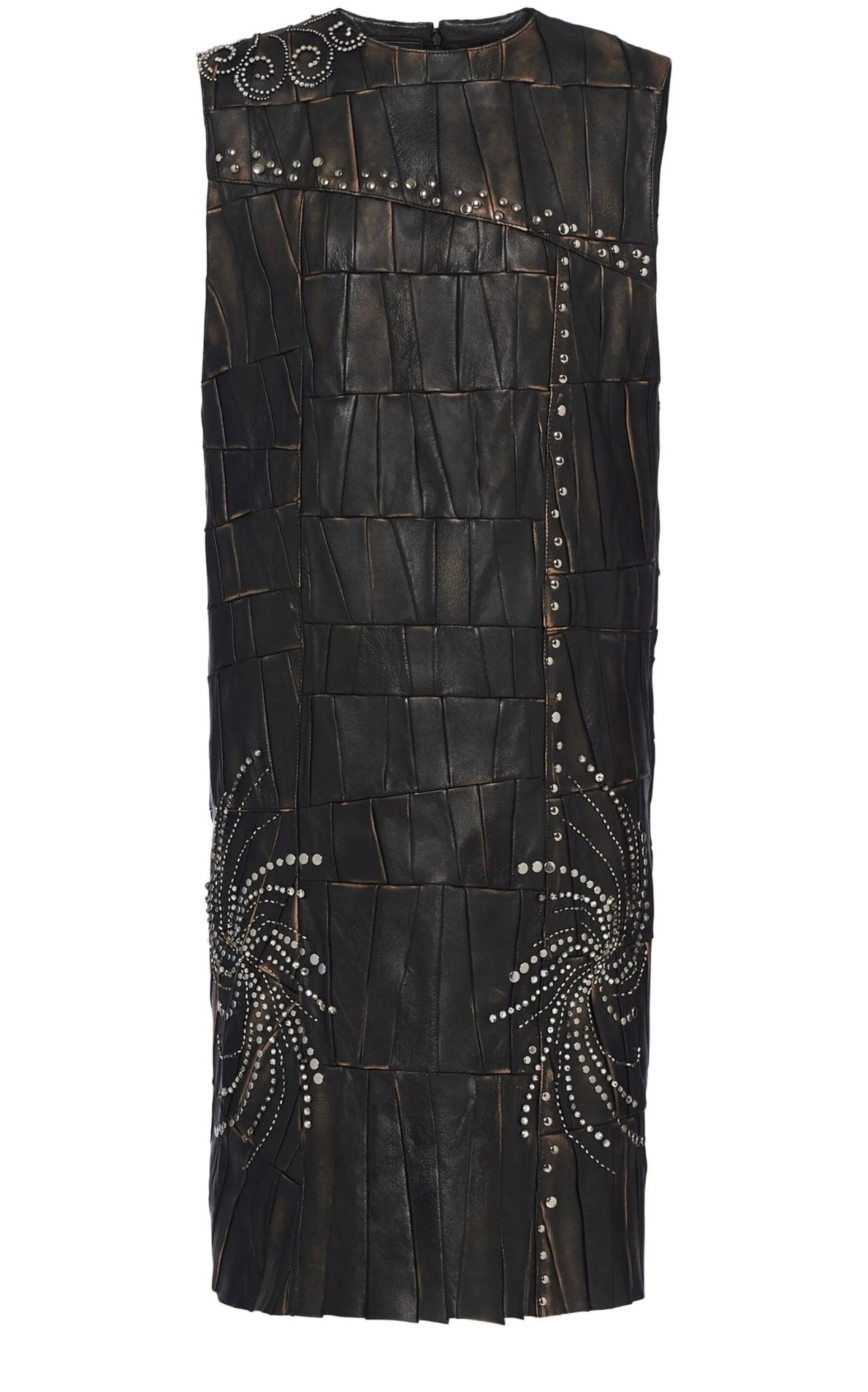 Prada Nappa Leather Patchwork Dress - Runway Catalog