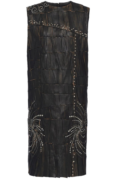 Prada Nappa Leather Patchwork Dress - Runway Catalog