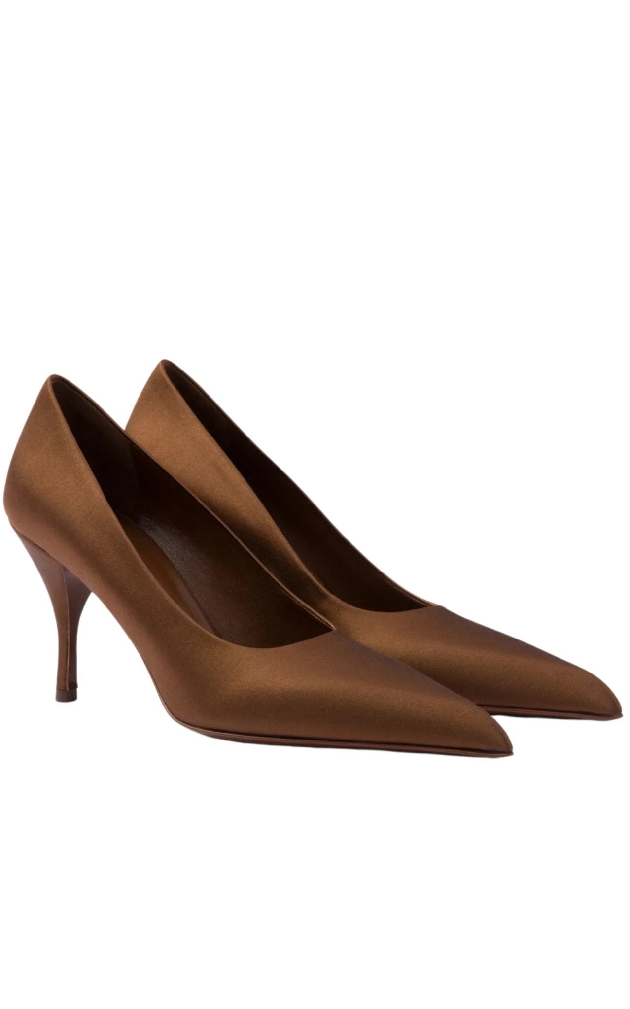 Prada Pointy 55 Cutout Satin Pumps - Runway Catalog