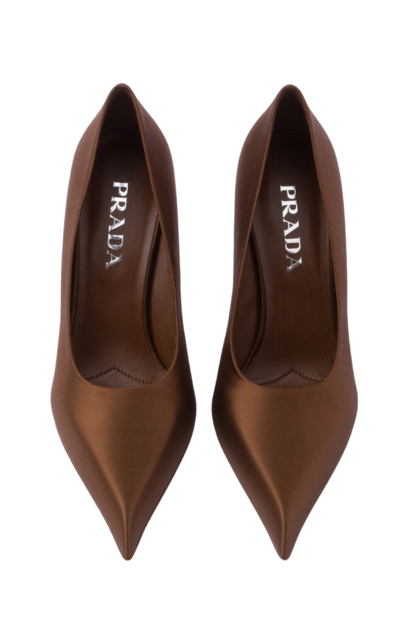 Prada Pointy 55 Cutout Satin Pumps - Runway Catalog