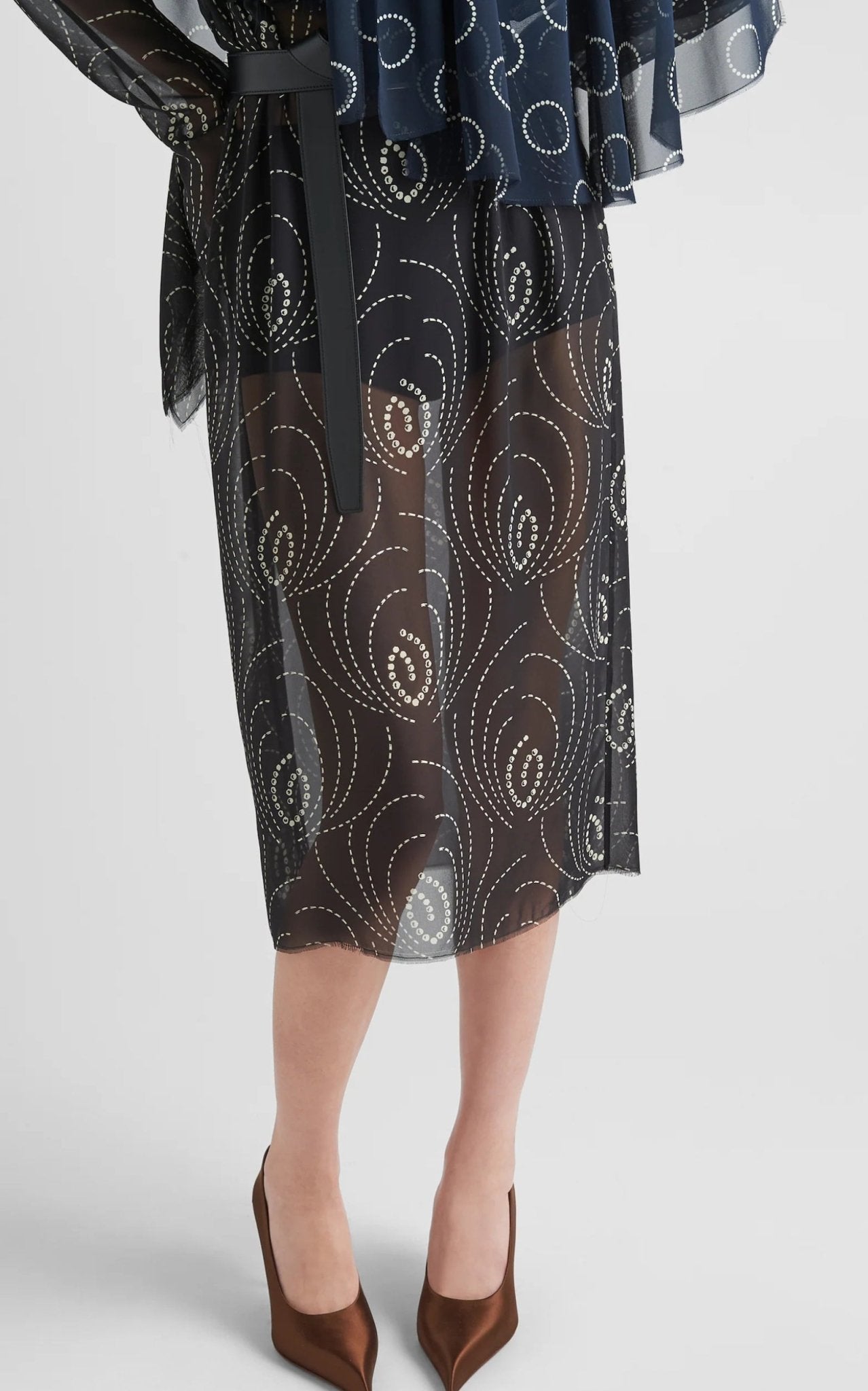 Prada Pointy 55 Cutout Satin Pumps - Runway Catalog