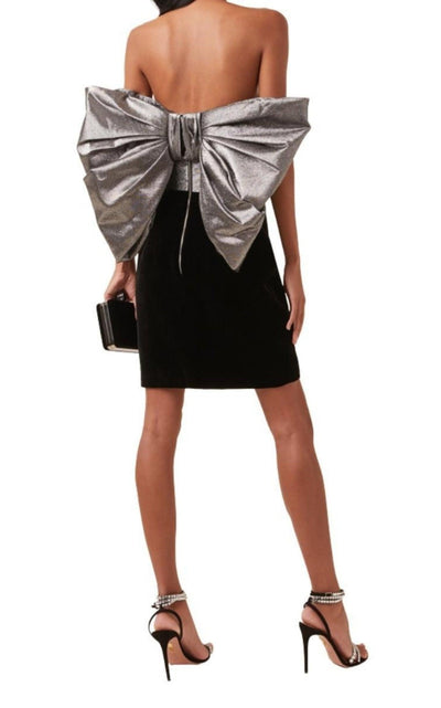 Rasario Off - The - Shoulder Bow Mini Dress - Runway Catalog