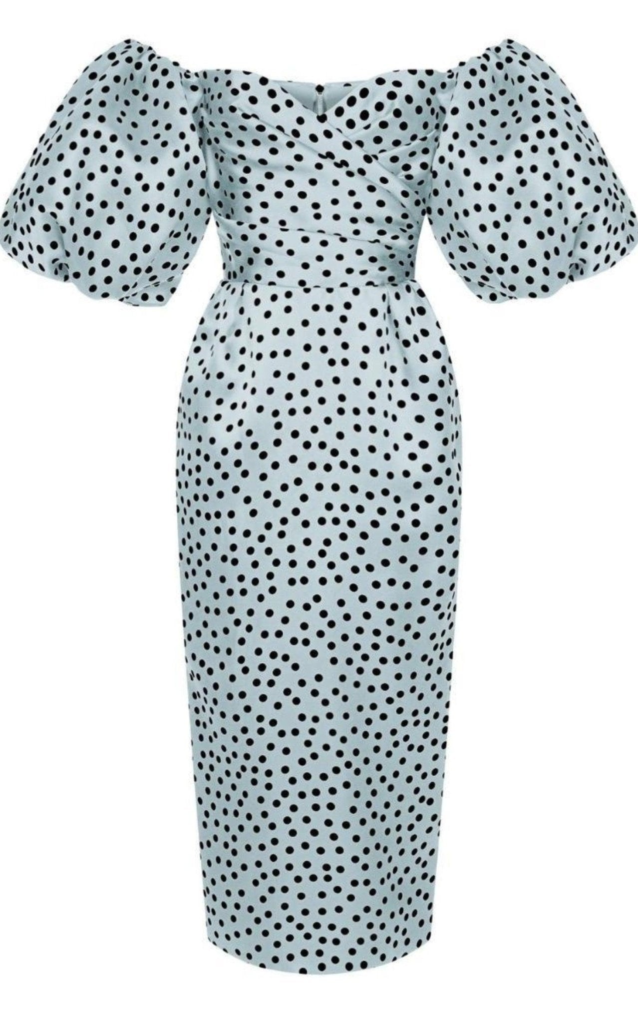 Rasario Polka - Dot Silk Corset Midi Dress - Runway Catalog