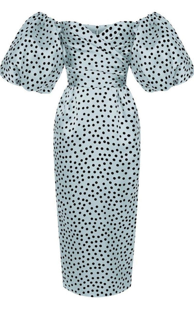 Rasario Polka - Dot Silk Corset Midi Dress - Runway Catalog