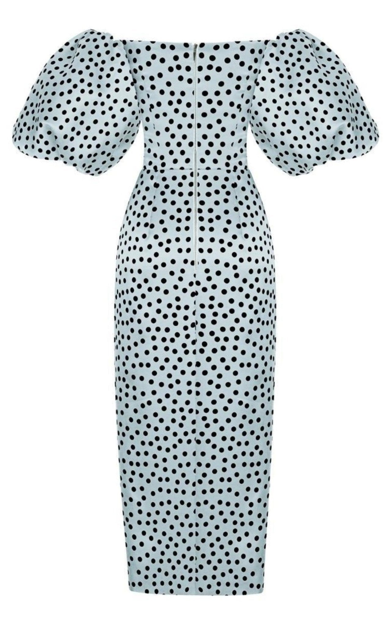 Rasario Polka - Dot Silk Corset Midi Dress - Runway Catalog