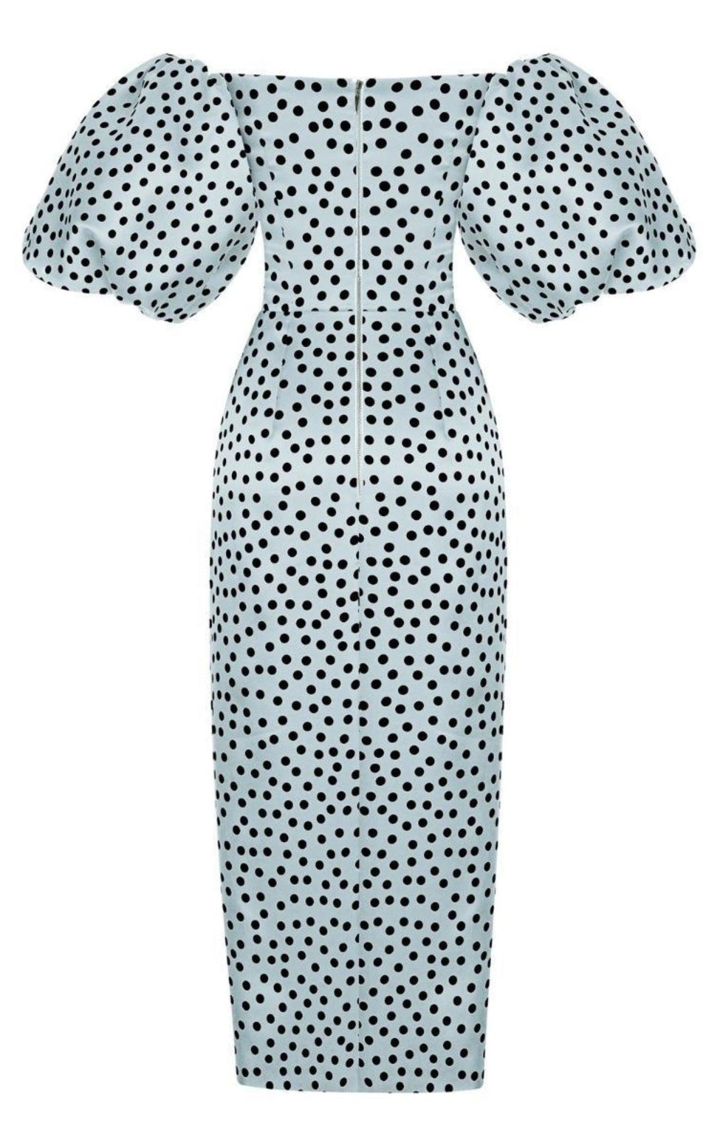 Polka-Dot Silk Organza Off-The-Shoulder Midi Dress Rasario