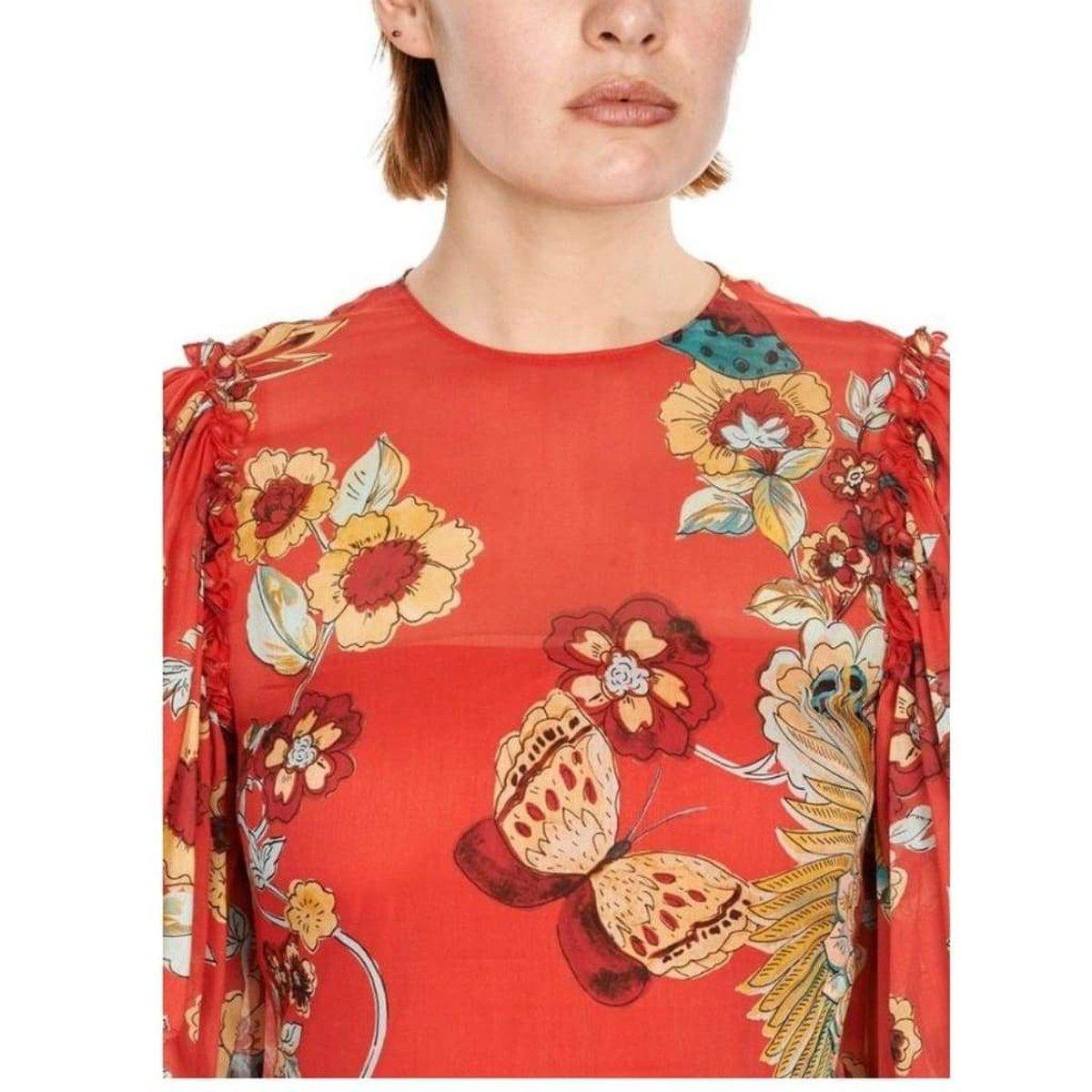 Red Valentino Bird of Paradise - Print Silk Blend Dress - Runway Catalog
