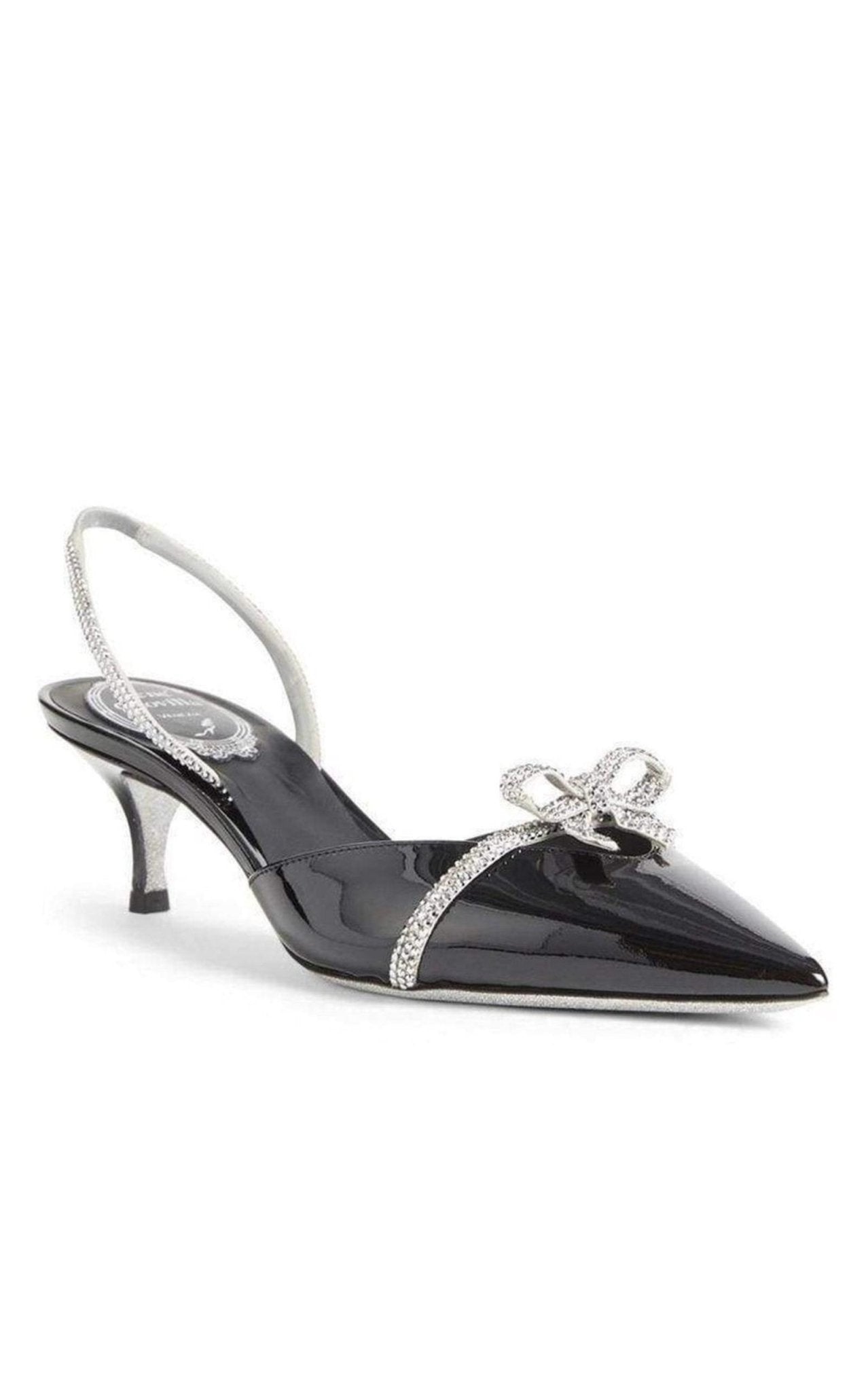 Rene Caovilla Fiocchina Patent Leather Slingback Pumps - Runway Catalog