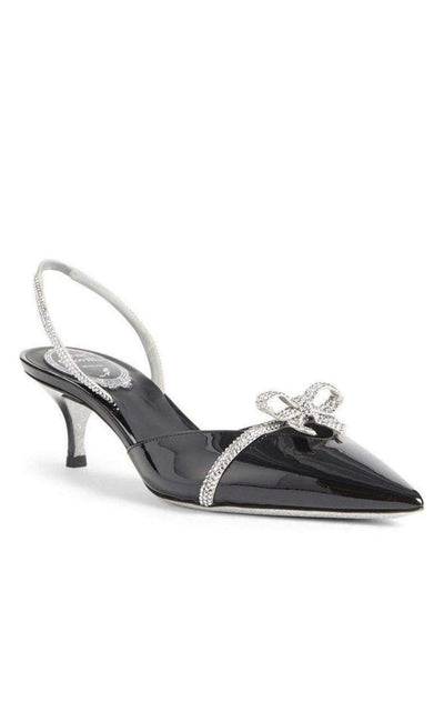 Rene Caovilla Fiocchina Patent Leather Slingback Pumps - Runway Catalog