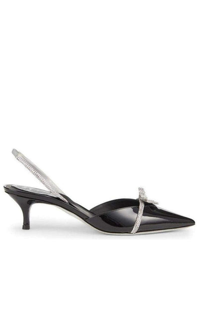 Rene Caovilla Fiocchina Patent Leather Slingback Pumps - Runway Catalog