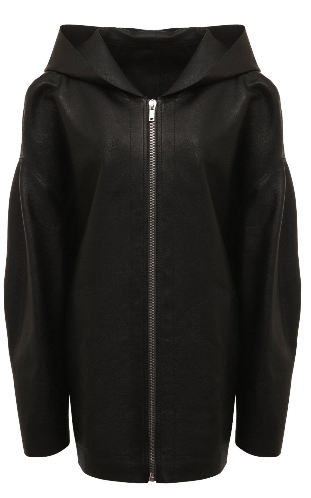 Rick Owens Black Peter Leather Jacket - Runway Catalog