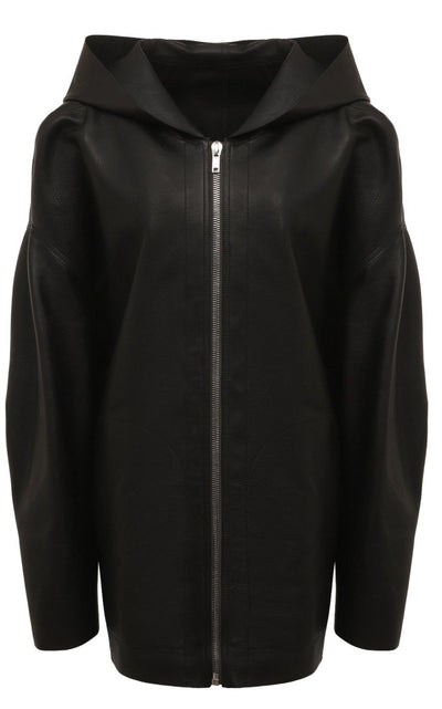 Rick Owens Black Peter Leather Jacket - Runway Catalog