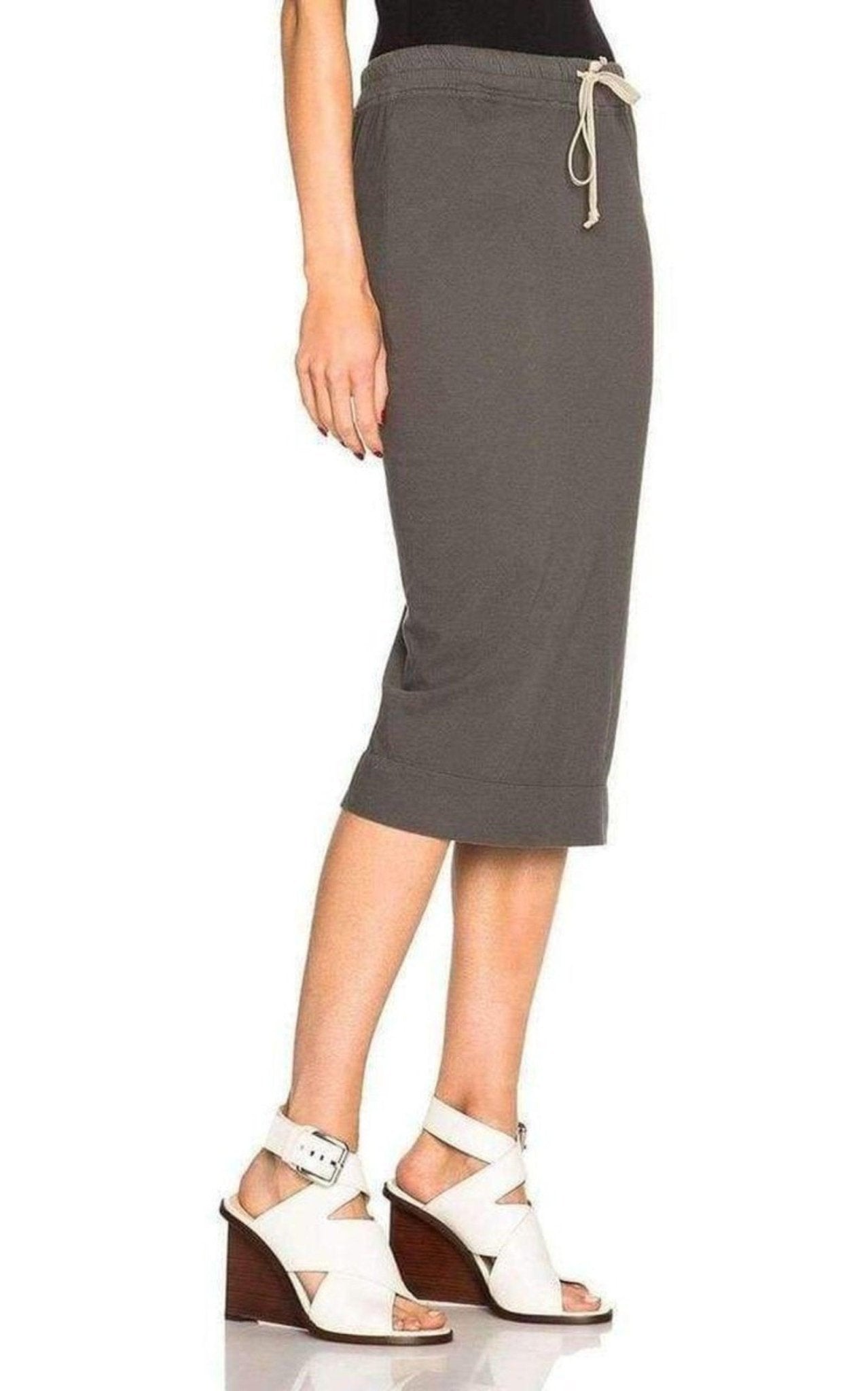 Rick Owens Cotton Pillar Grey Skirt - Runway Catalog