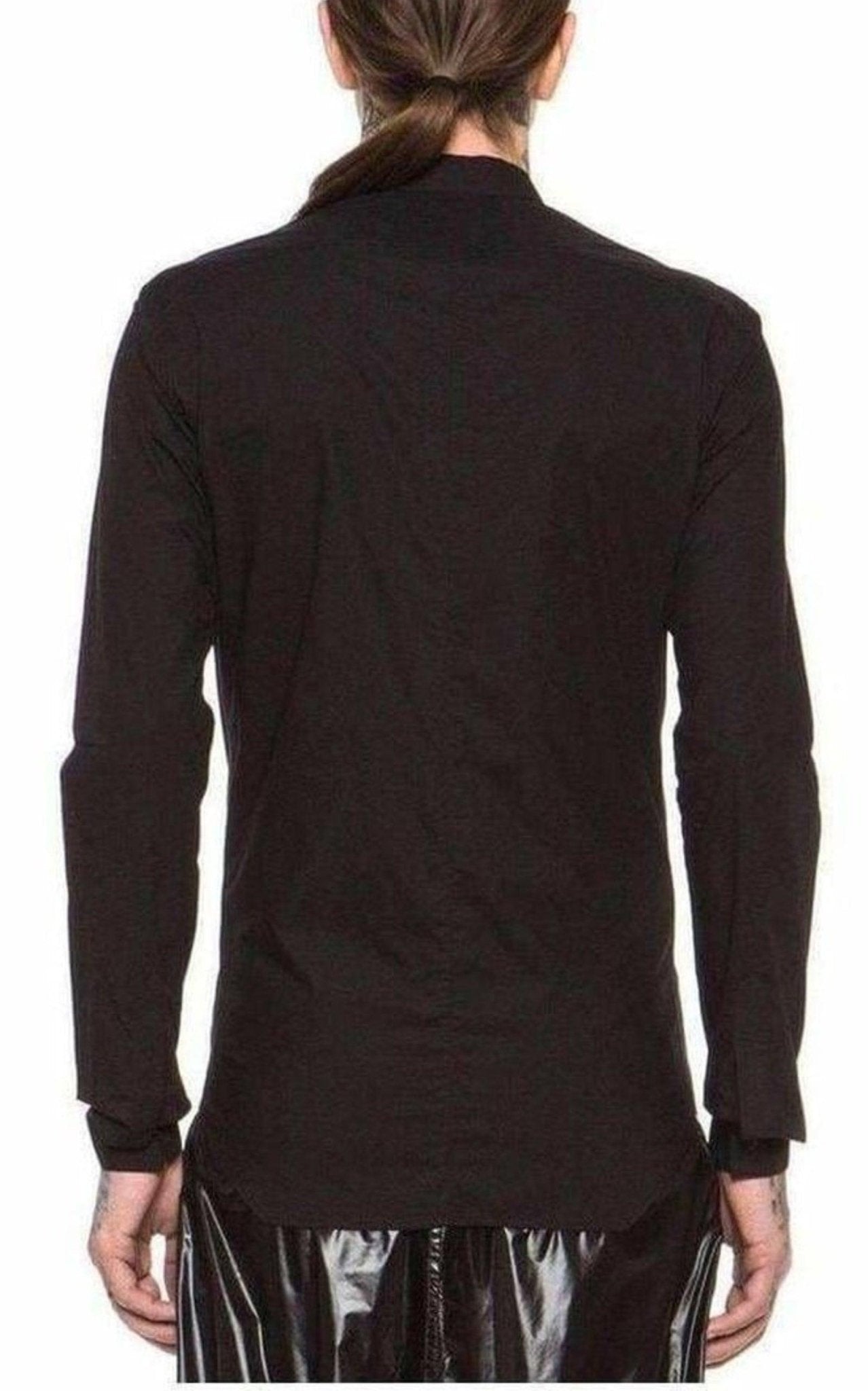 Rick Owens Plinth Black Cowl Shirt - Runway Catalog