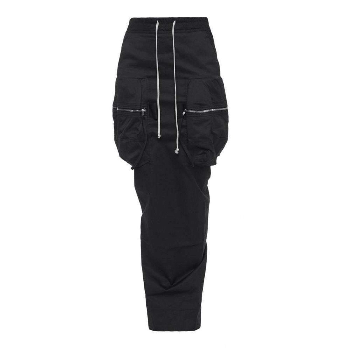 Rick Owens Rick Owens Drkshdw Long Cotton Skirt with Pockets