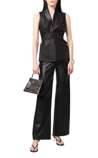 Rick Owens Wrap - front Leather Vest - Runway Catalog