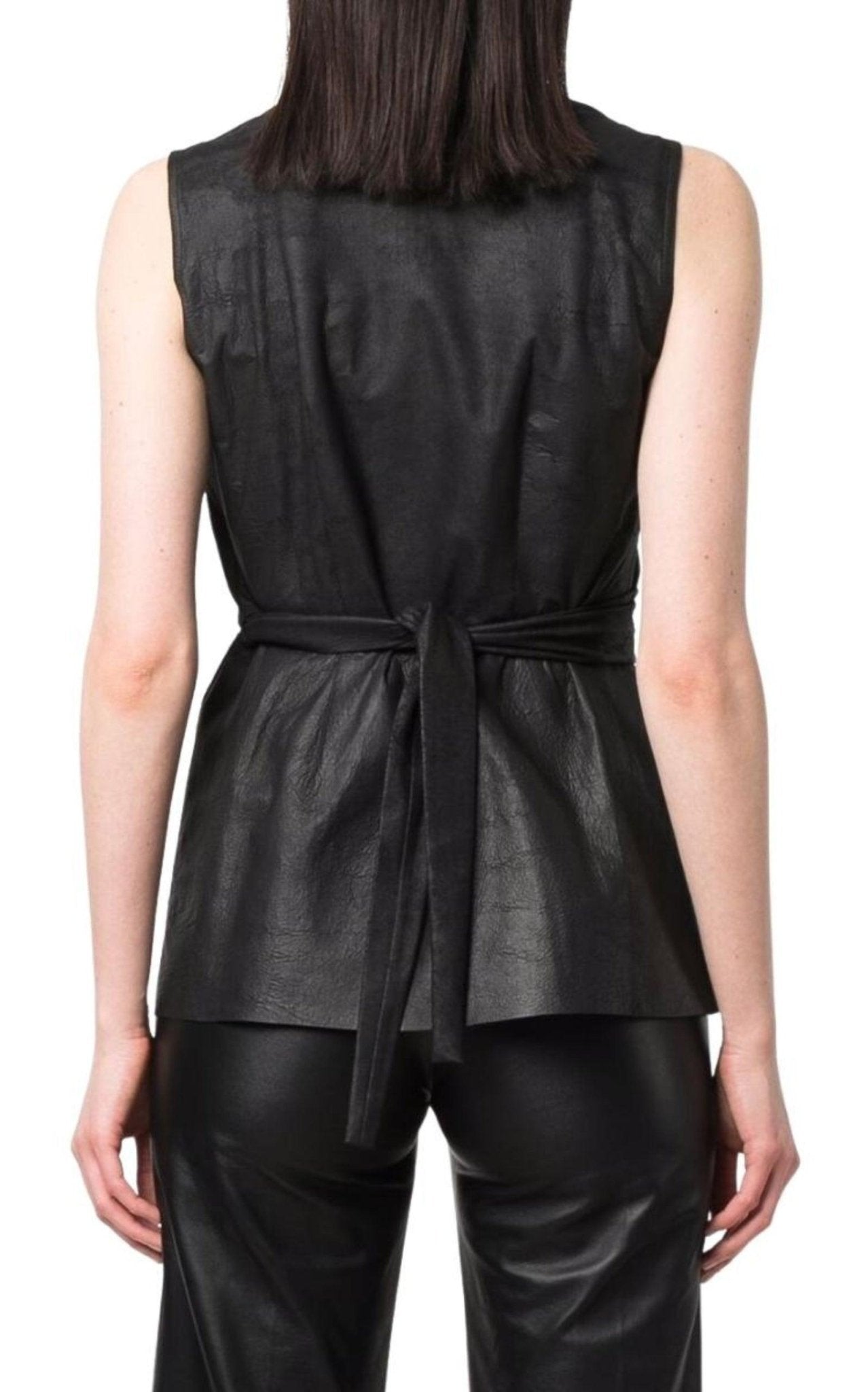 Rick Owens Wrap - front Leather Vest - Runway Catalog