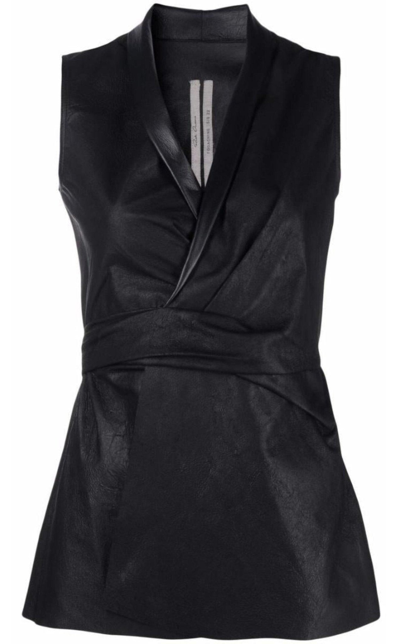 Rick Owens Wrap - front Leather Vest - Runway Catalog