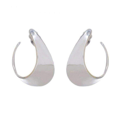 Robert Lee Morris Robert Lee Morris Silver Crescent Clip Hoop Earrings - Runway Catalog