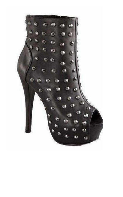 Rock & Republic Rock & Republic Black Gabriel Studded Platform Booties - Runway Catalog