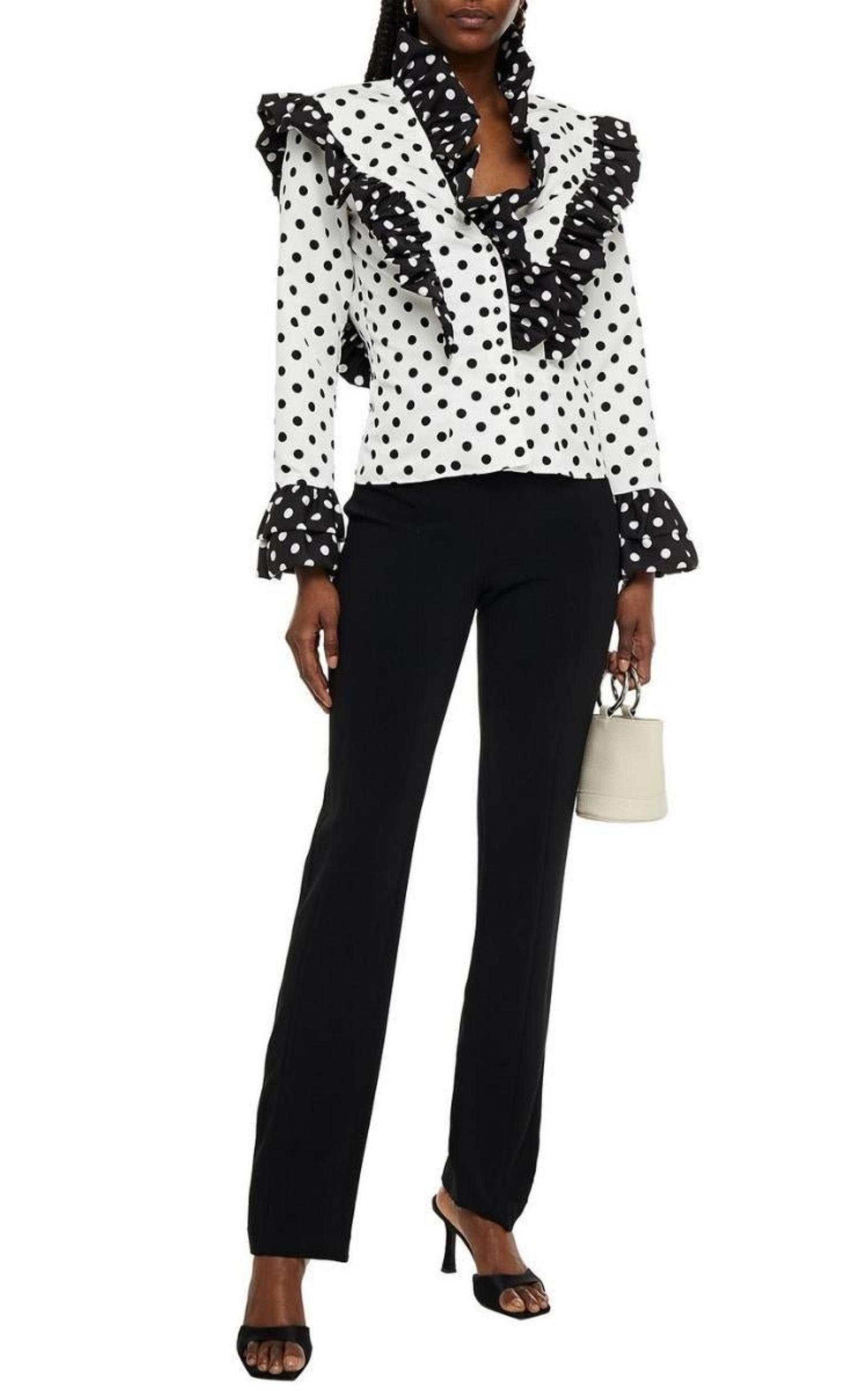 Ruffled Polka-Dot Blouse Rodarte