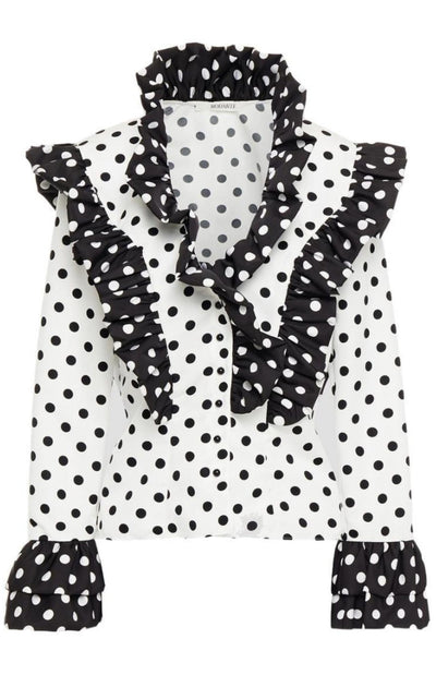 Rodarte Ruffled Polka - Dot Blouse - Runway Catalog