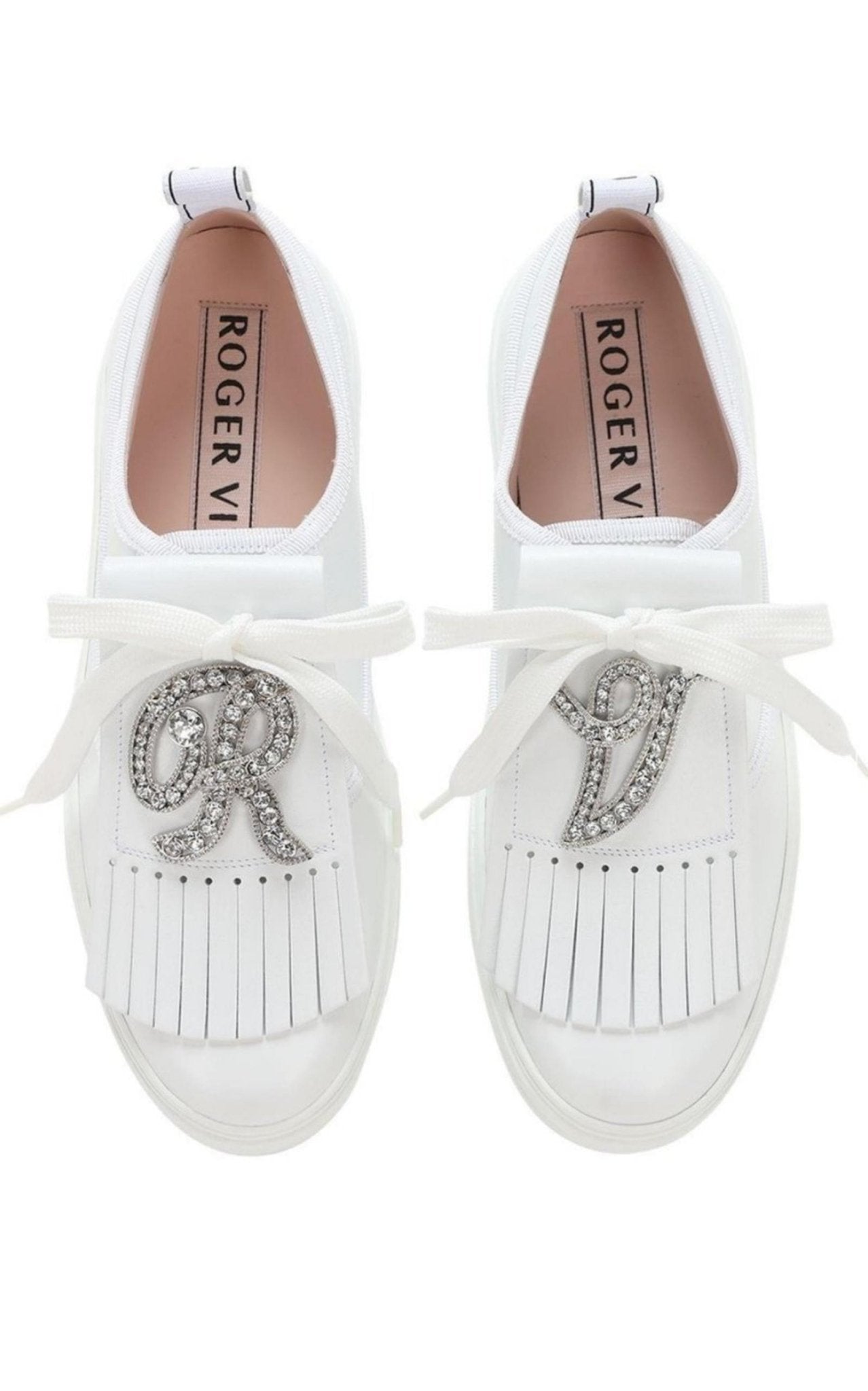 Roger Vivier Call Me Vivier Leather Jewel Sneakers - Runway Catalog