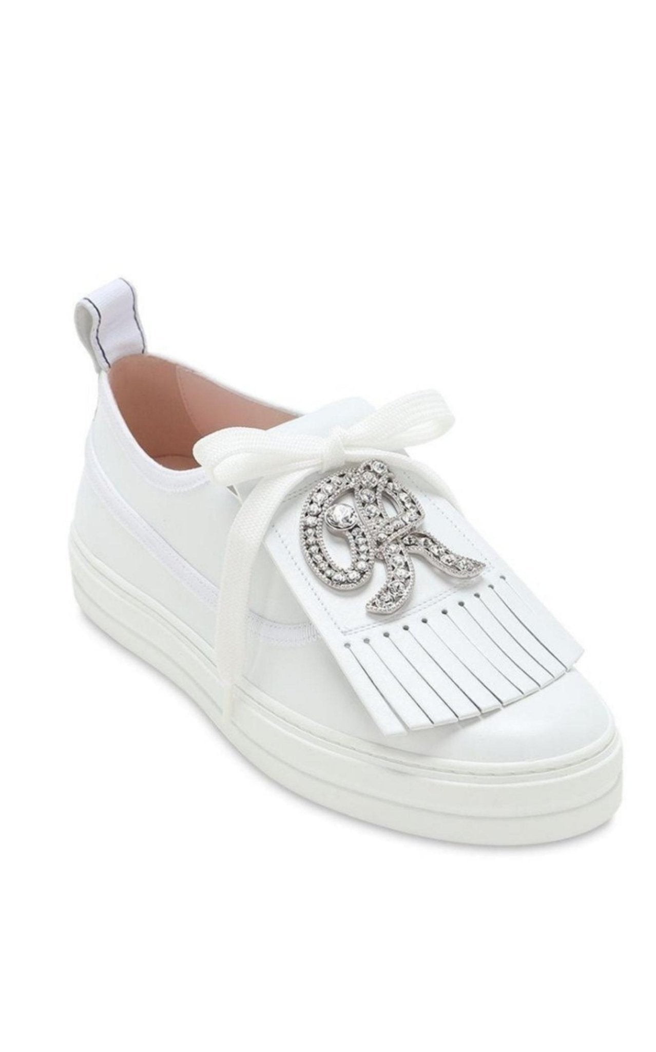 Roger Vivier Call Me Vivier Leather Jewel Sneakers - Runway Catalog