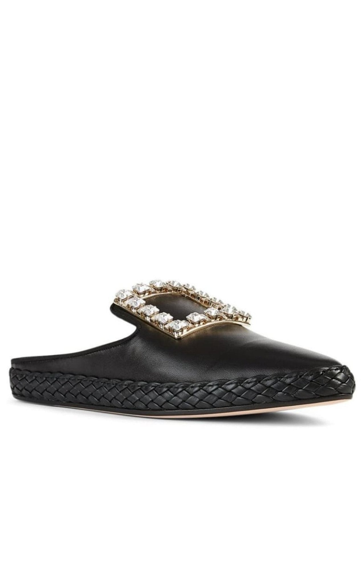 Roger Vivier RV Lounge Strass Buckle Mules - Runway Catalog