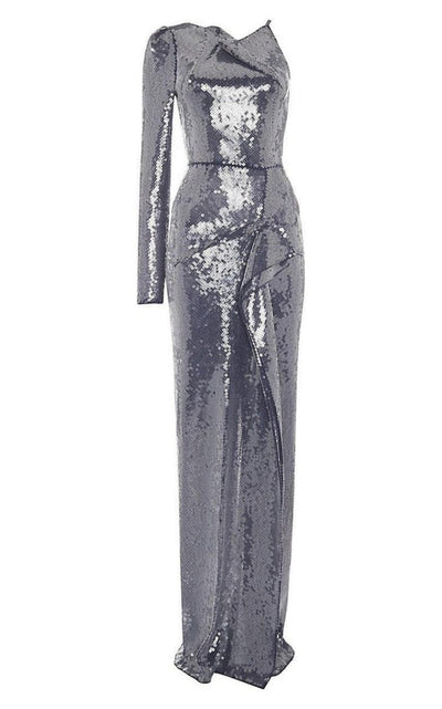 Roland Mouret Delamere One - Shoulder Sequin Gown - Runway Catalog