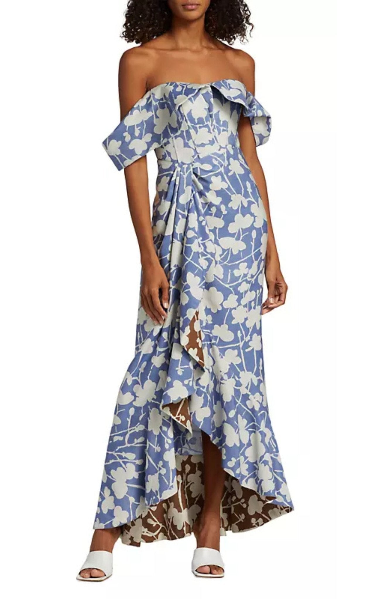 Rosie Assoulin Floral Off The Shoulder Dress - Runway Catalog