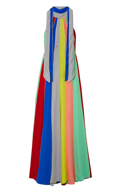 Silk Striped Halter Neck Grown Rosie Assoulin