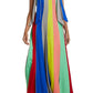 Silk Striped Halter Neck Grown Rosie Assoulin