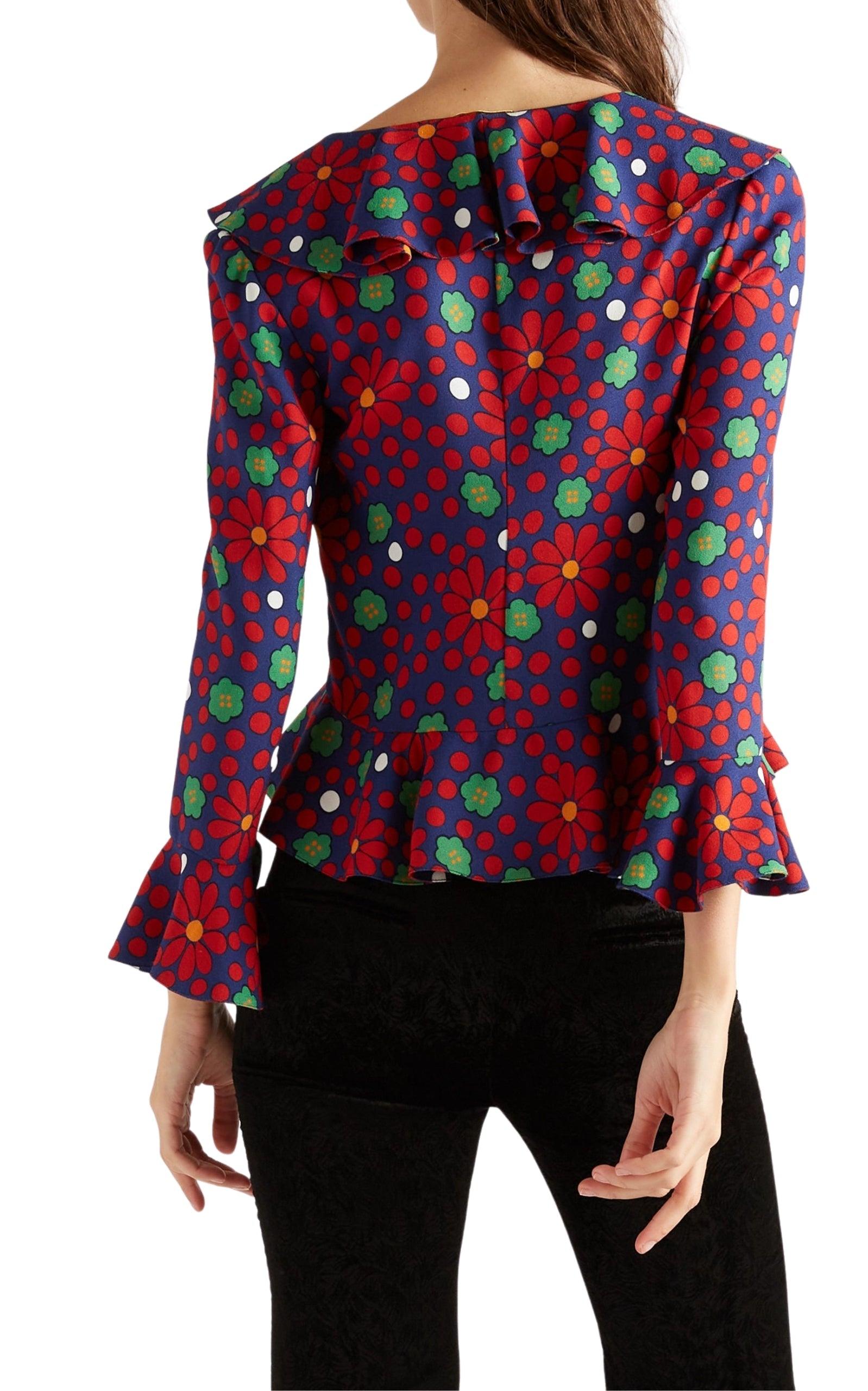 Saint Laurent Paris Black/Red Polka Dot Print Silk Button Front Full Sleeve  Shirt M Saint Laurent Paris