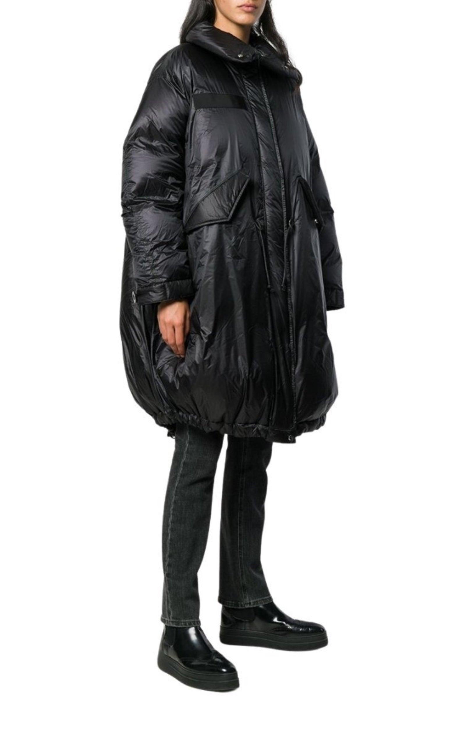 Black Down High Neck Padded Parka Sacai