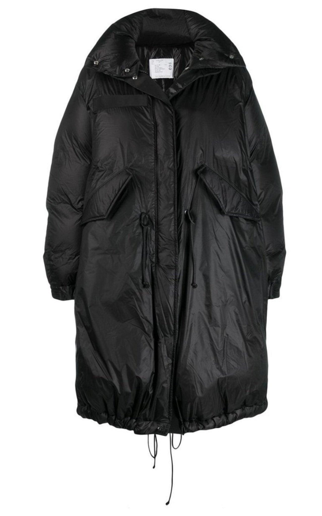 Sacai Black Down High Neck Padded Parka - Runway Catalog