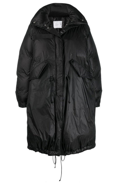 Sacai Black Down High Neck Padded Parka - Runway Catalog