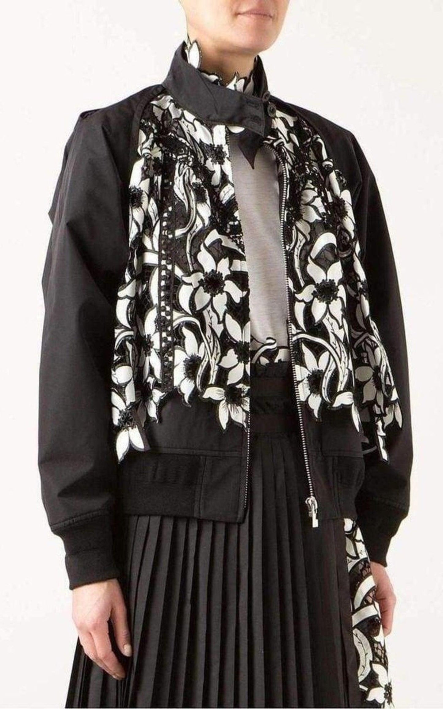 Broderie Anglaise Floral Cotton Jacket Sacai